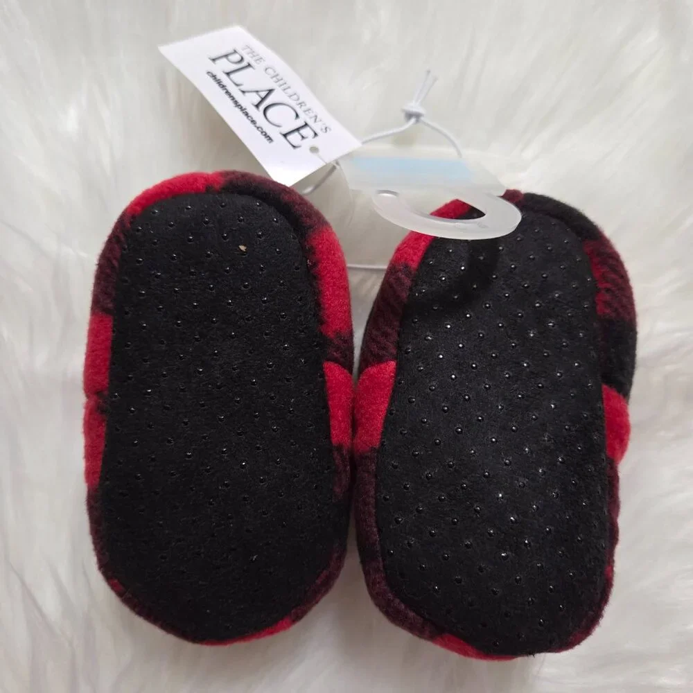 The Children's Place Plaid Baby Bear Booties